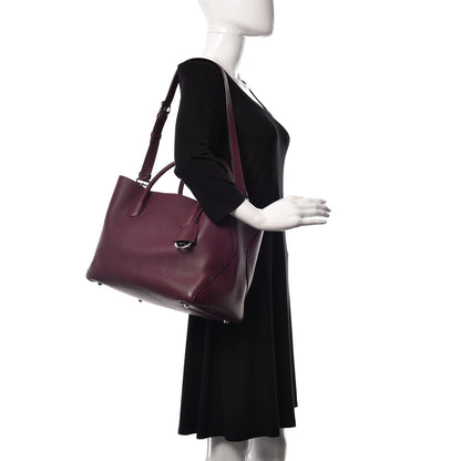 Christian Dior Supple Grained Calfskin Large Open Bar Tote Purple 2 of 11