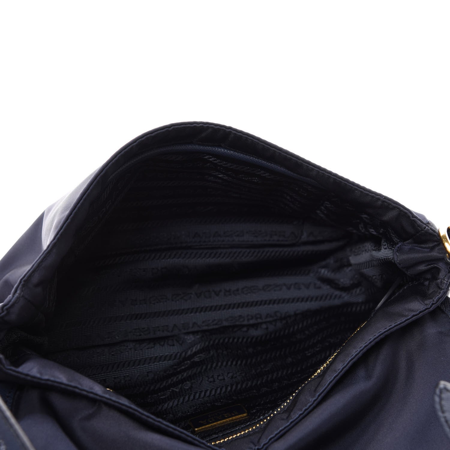 Prada Tessuto Nylon Saffiano Small Messenger Bag Blue 5 of 10