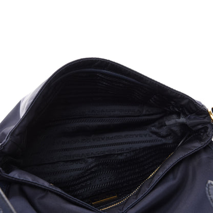 Prada Tessuto Nylon Saffiano Small Messenger Bag Blue 5 of 10