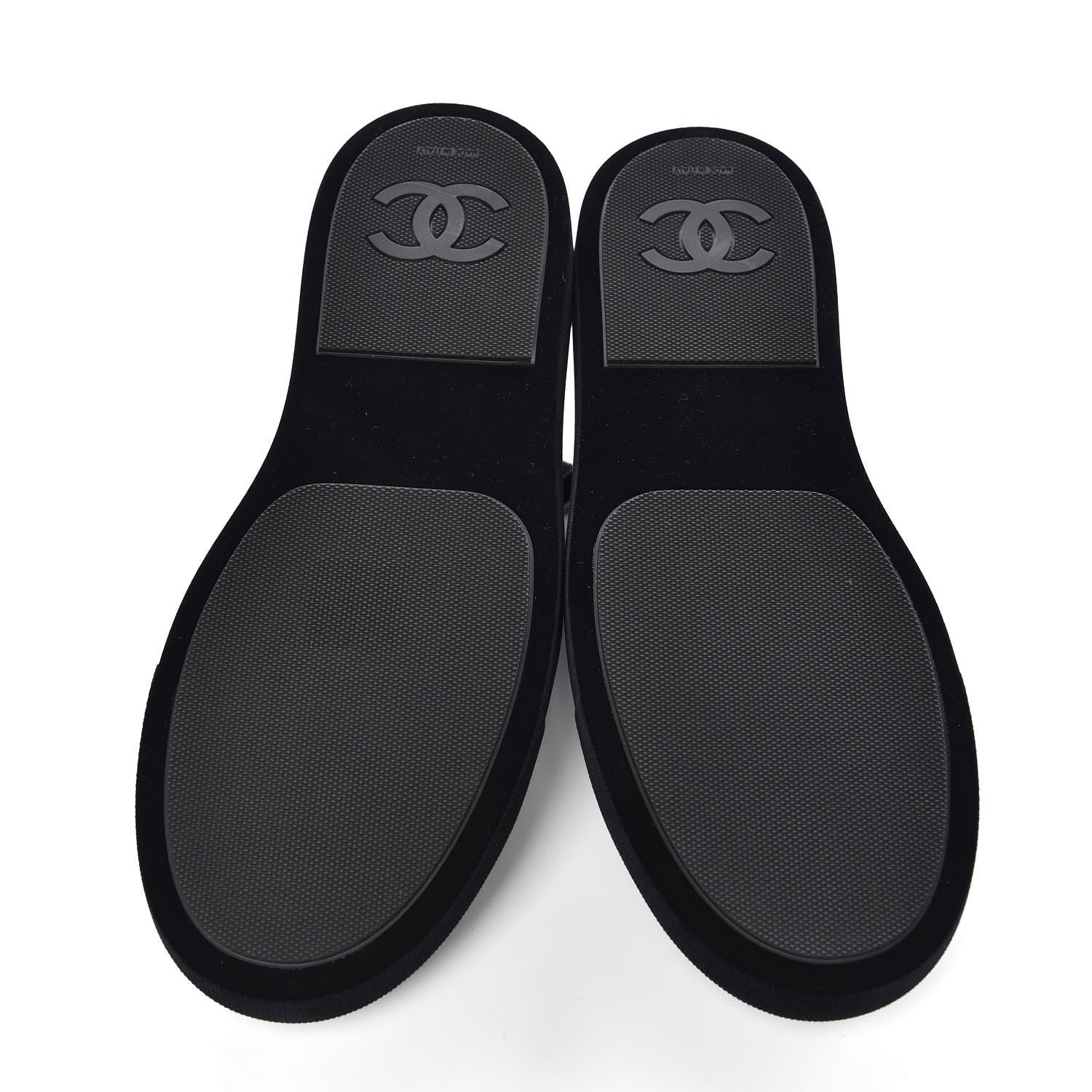 Chanel Velvet Womens CC Sneakers 40 Black 5 of 9