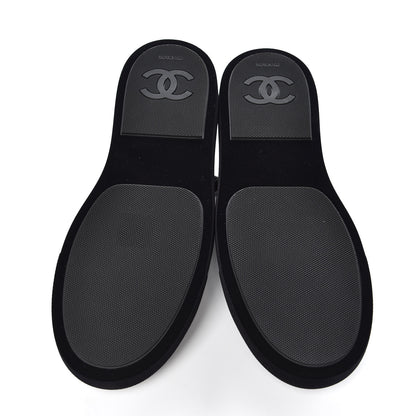 Chanel Velvet Womens CC Sneakers 40 Black 5 of 9