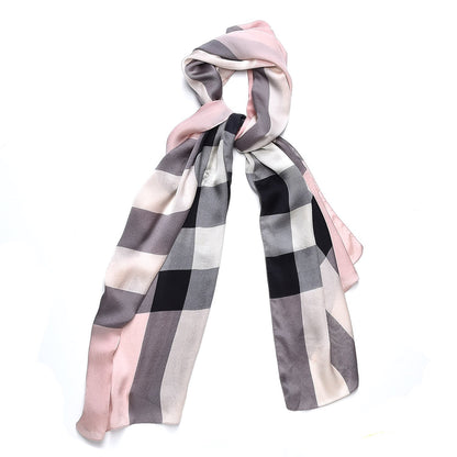 Burberry Silk Giant Check Scarf Pink 1 of 8