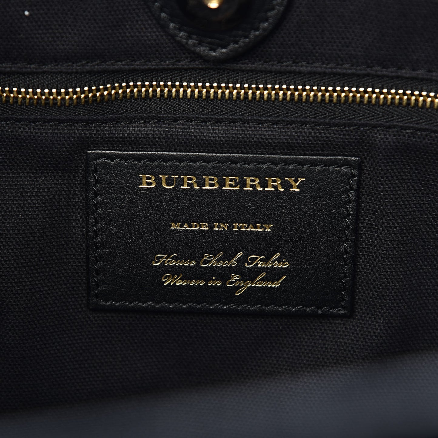 Grainy Calfskin House Check Large Banner Tote Black