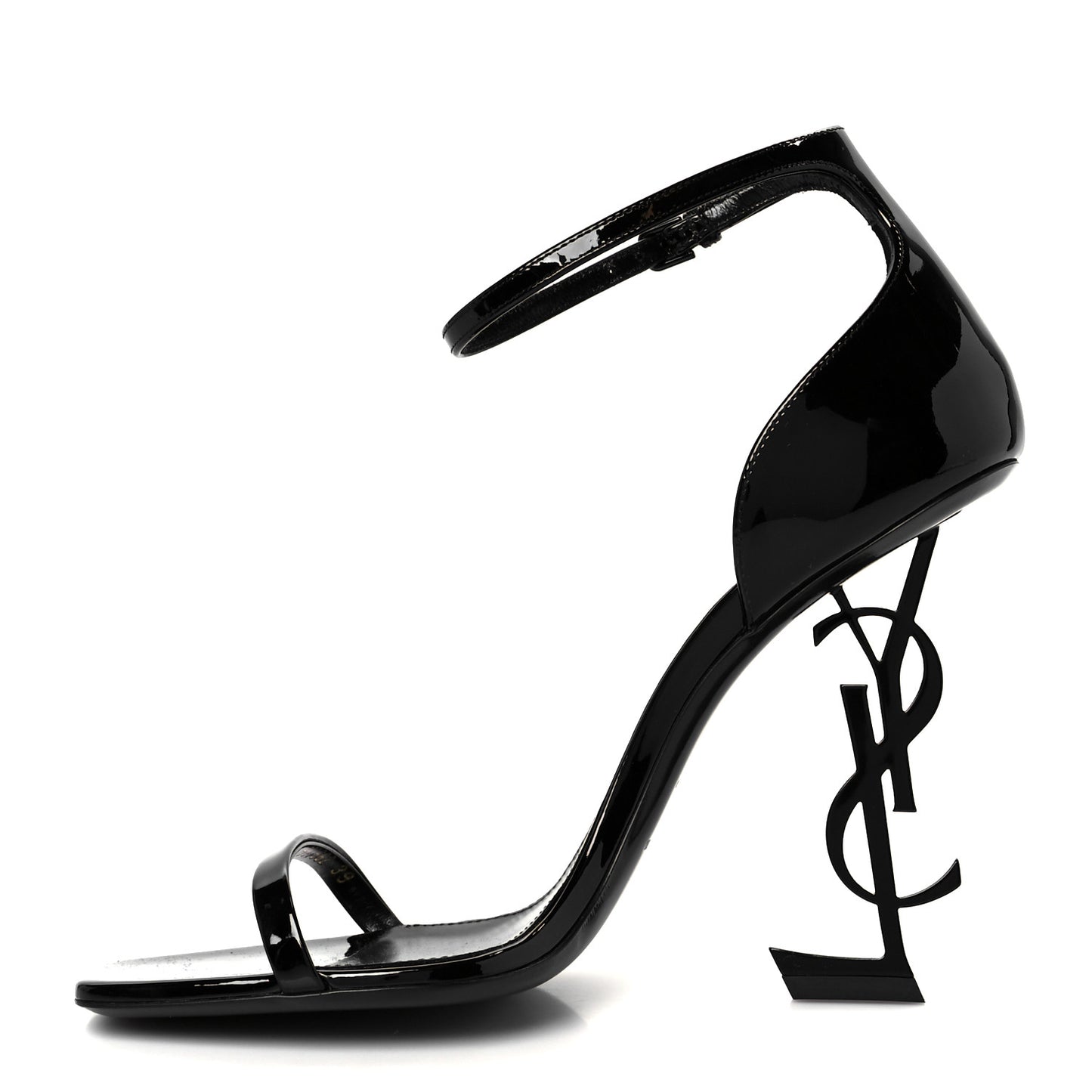 Patent Calfskin Opyum 110 Sandals 39 Black