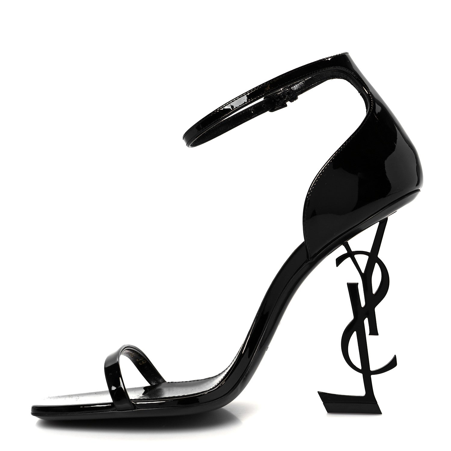 Saint Laurent Patent Calfskin Opyum 110 Sandals 39 Black 1 of 10