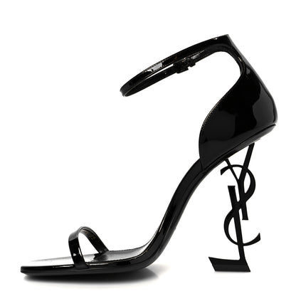 Saint Laurent Patent Calfskin Opyum 110 Sandals 39 Black 1 of 10