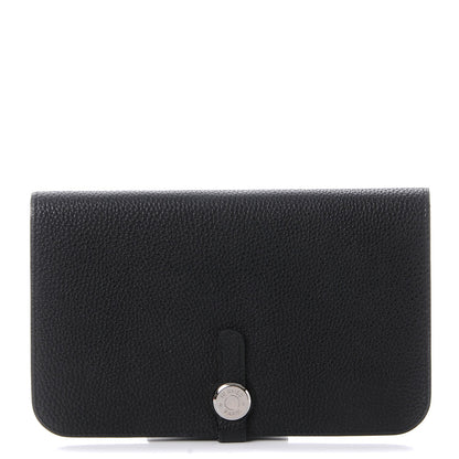 Hermes Togo Dogon Duo Wallet Black 1 of 12