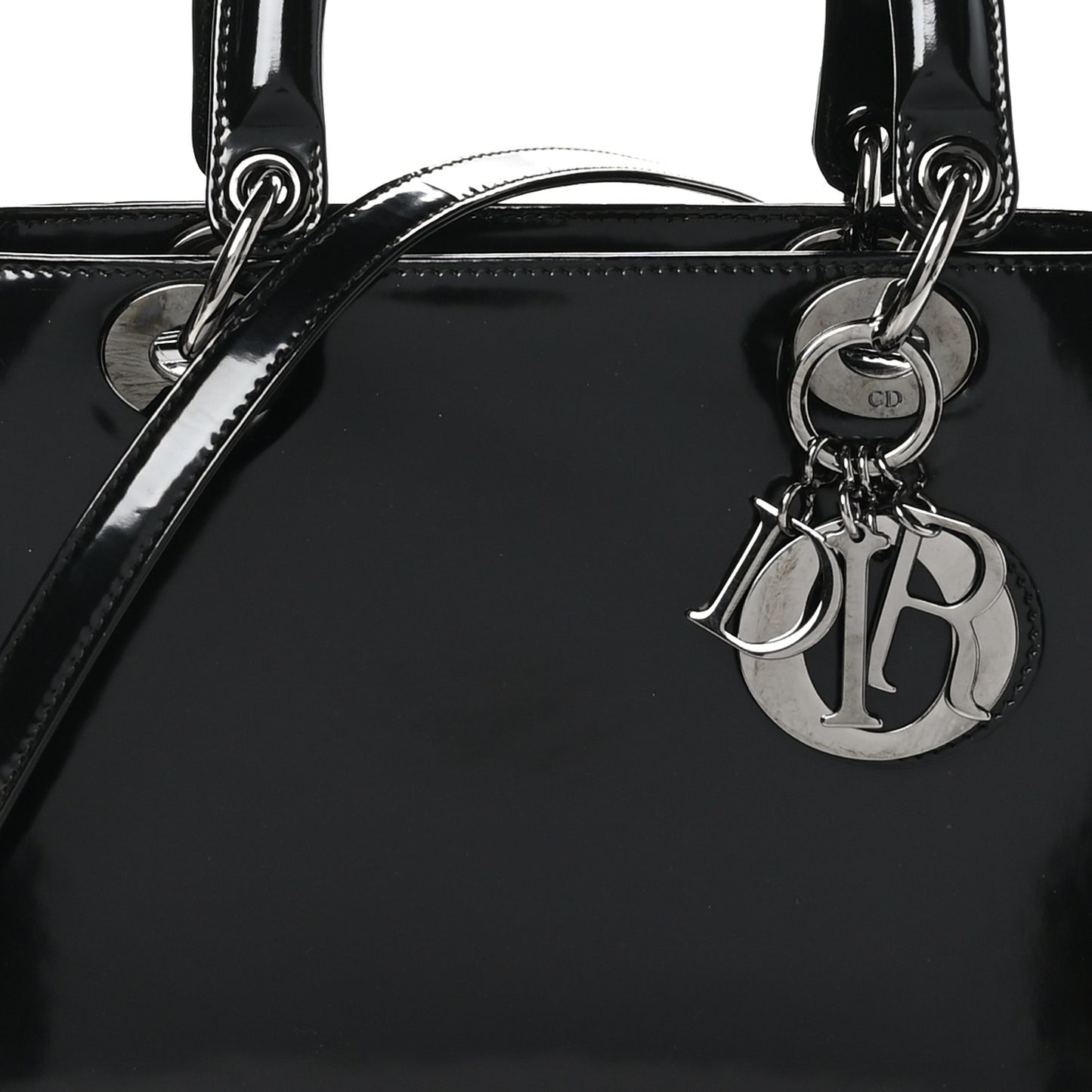 Patent Medium Lady Dior Black