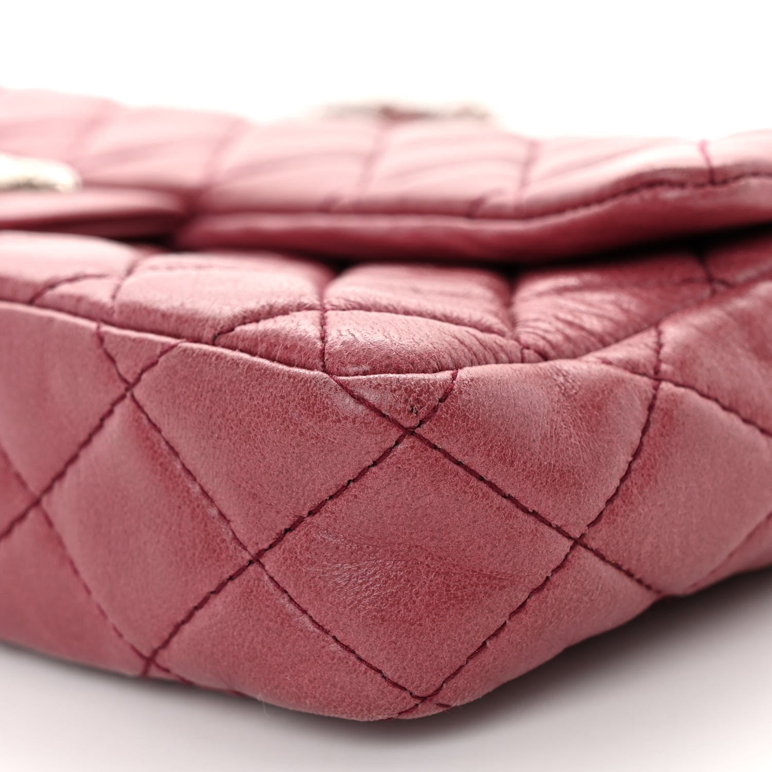 Chanel Lambskin Quilted East West Flap Dark Red 9 of 9