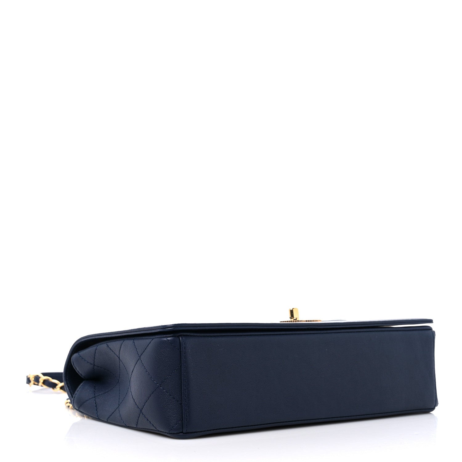 Chanel Sheepskin Quilted Vintage Mademoiselle Flap Dark Navy 4 of 9