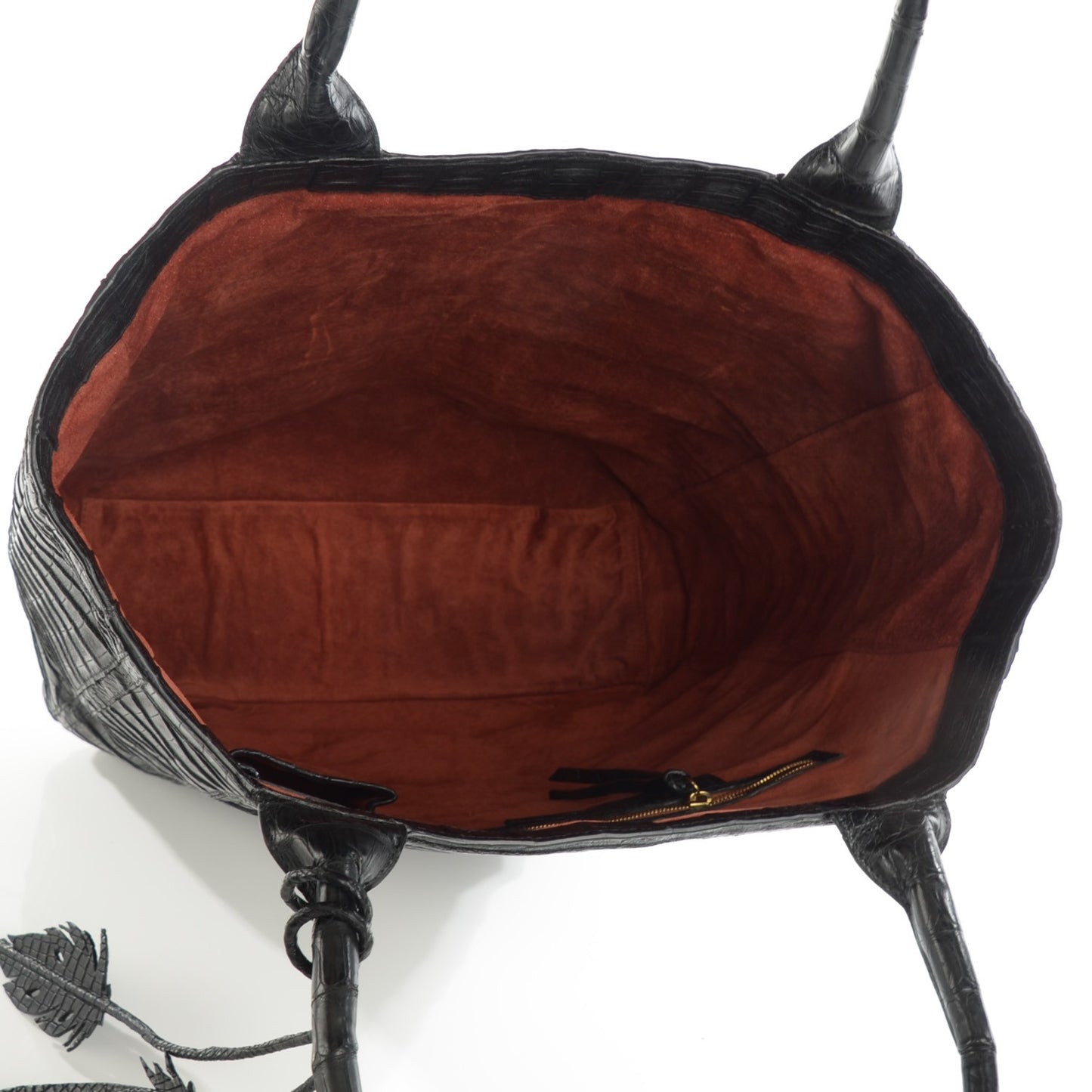 Crocodile Large Leaf Tote Black