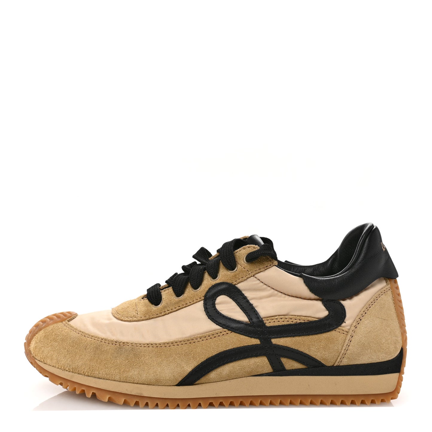 Nylon Suede Flow Runner Sneakers 38 Gold Black