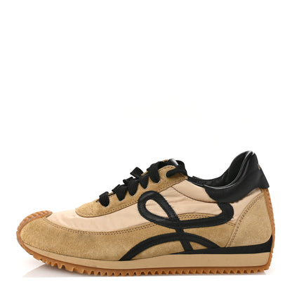 Loewe Nylon Suede Flow Runner Sneakers 38 Gold Black 1 of 14