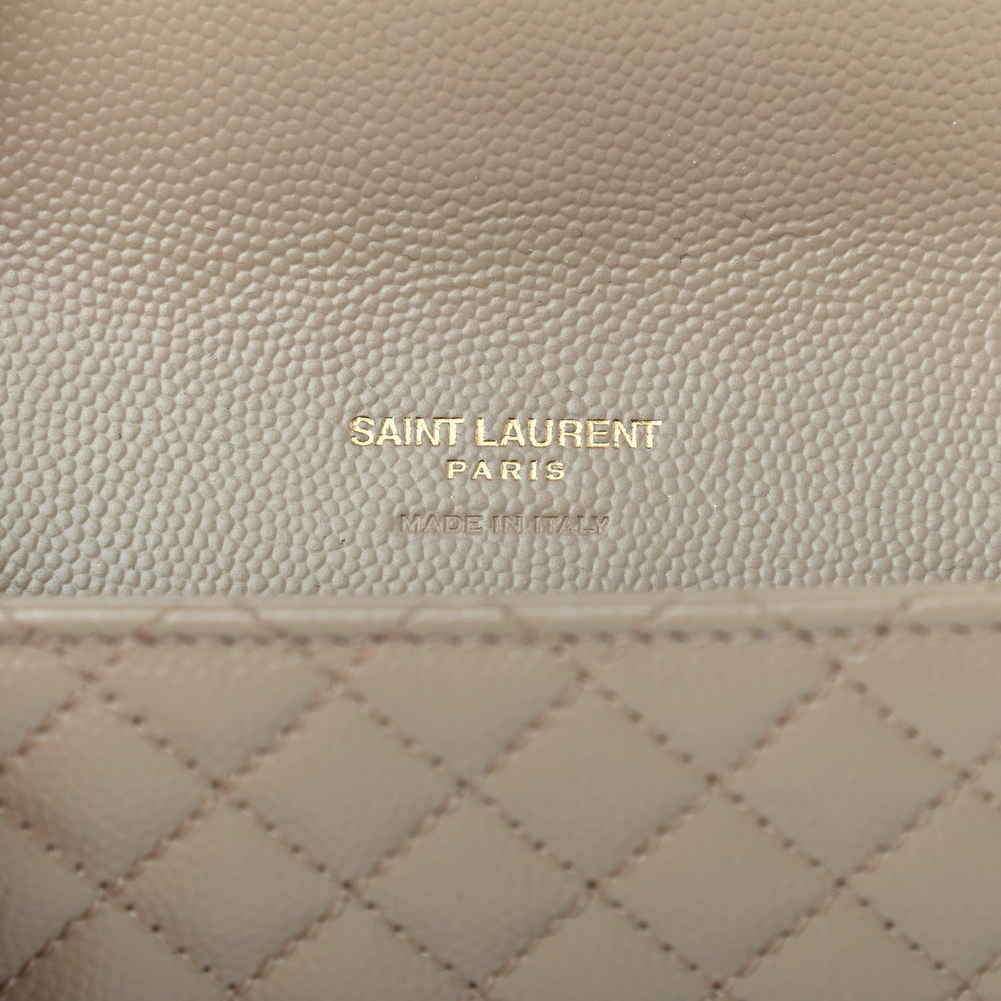 Grain De Poudre Textured Mixed Matelasse Triquilt Small Monogram Envelope Wallet Dark Beige