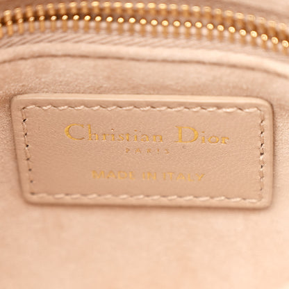 Christian Dior Lambskin Snakeskin Top Handle Cannage Mini Lady Dior Light Beige Multicolor 6 of 11
