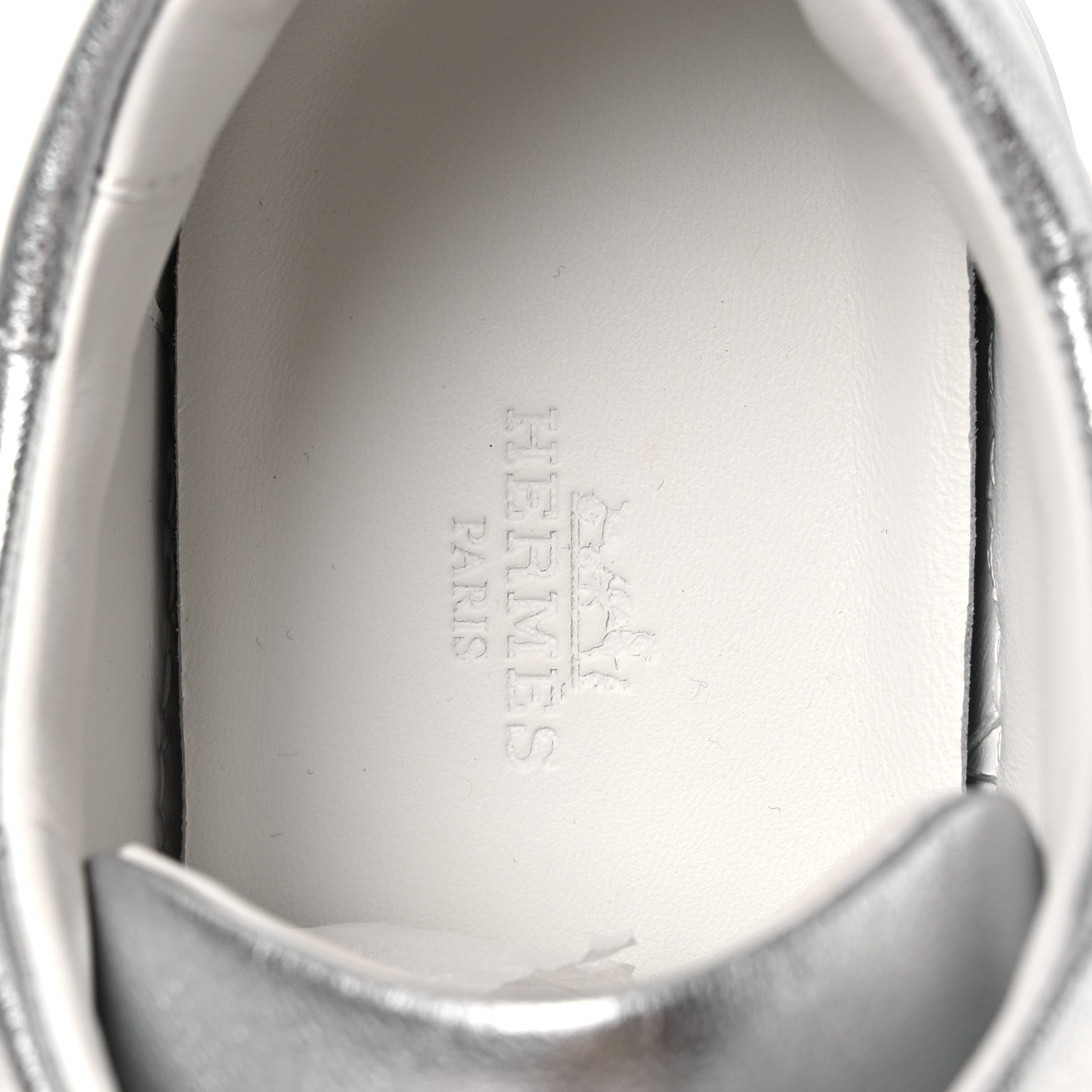 Hermes Calfskin Day Sneakers 39.5 Gris Argente 9 of 13
