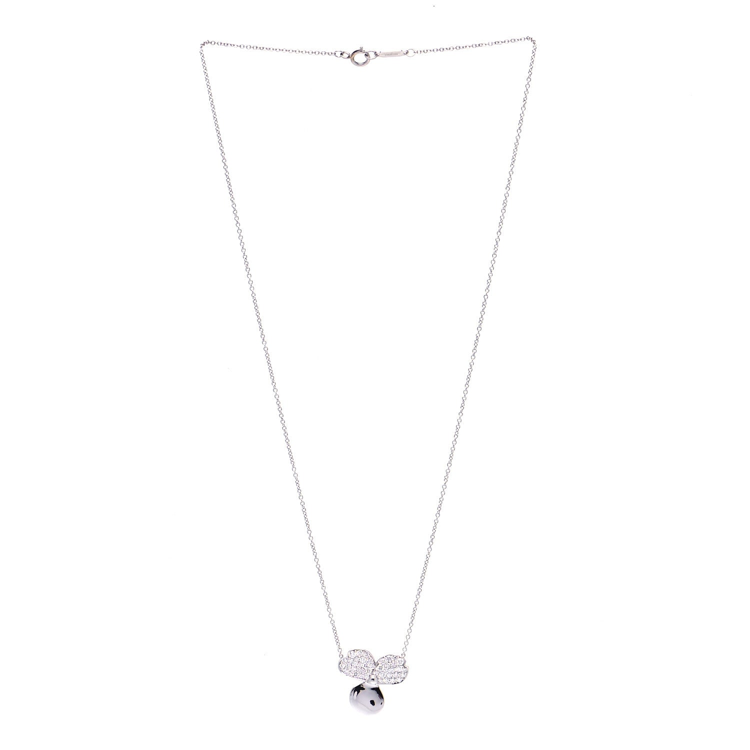 Tiffany Platinum Diamond Paper Flowers Pendant Necklace 2 of 6