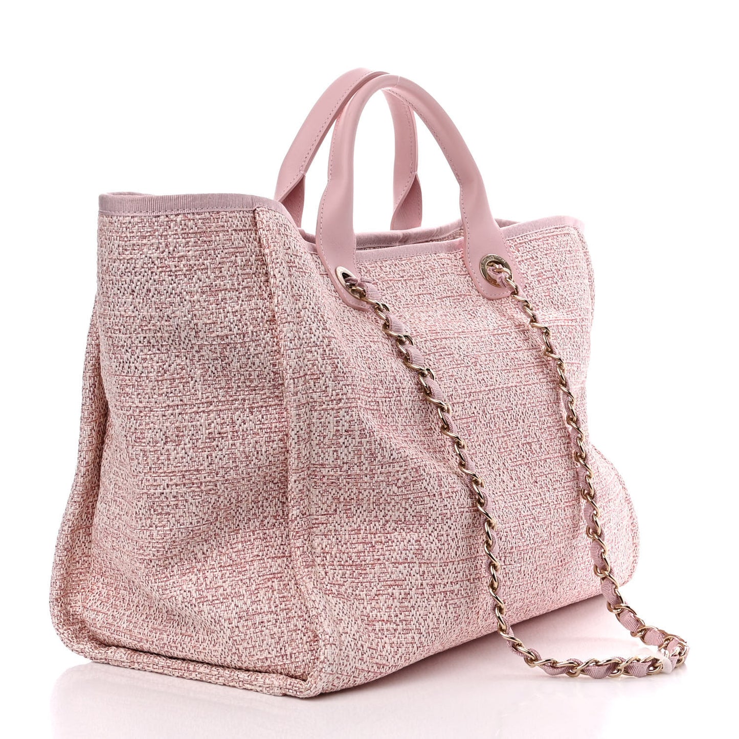 Lurex Boucle Deauville Medium Tote Pink