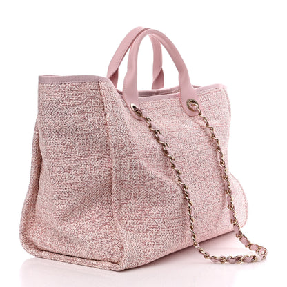 Chanel Lurex Boucle Deauville Medium Tote Pink 3 of 12