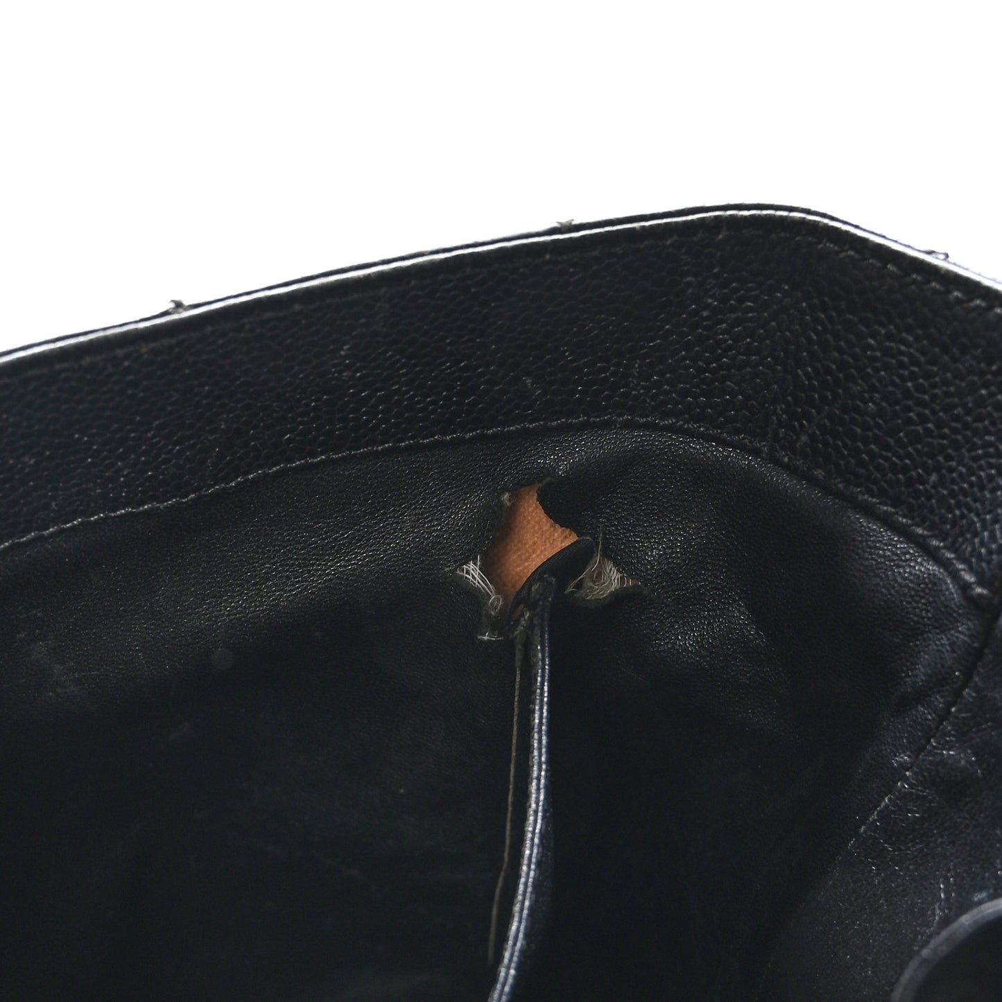 Caviar Quilted Shopping Tote Black