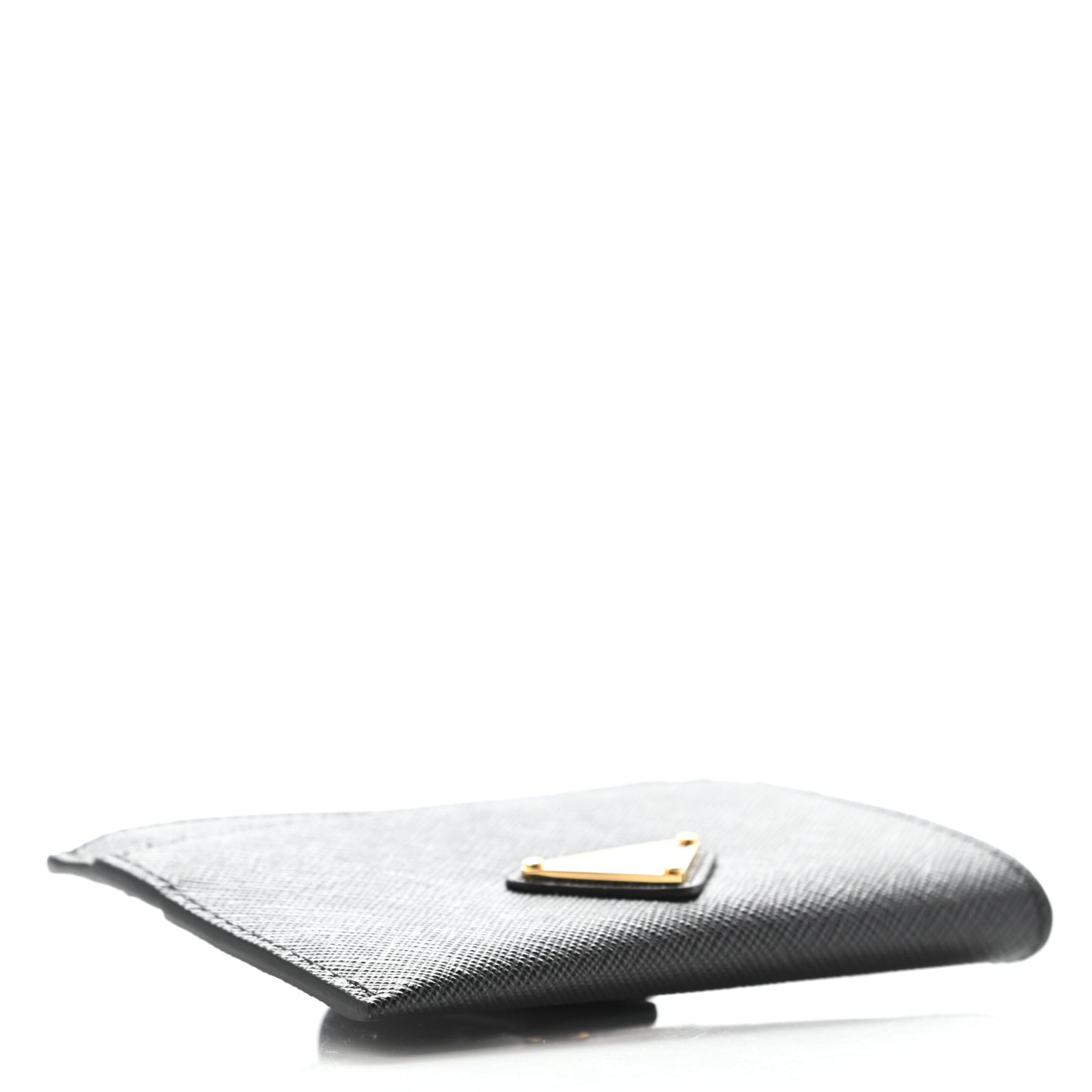 Saffiano Triangle Zip Card Holder Black