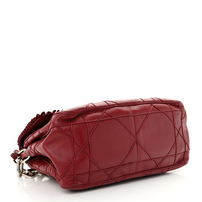 Christian Dior Lambskin Cannage Ruffle New Lock Flap Red 4 of 12