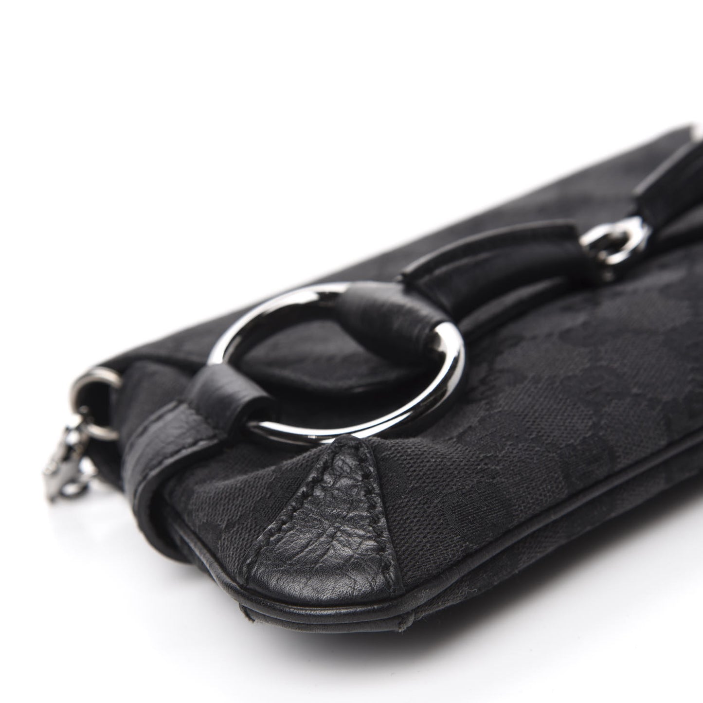 Monogram Horsebit Chain Clutch Black