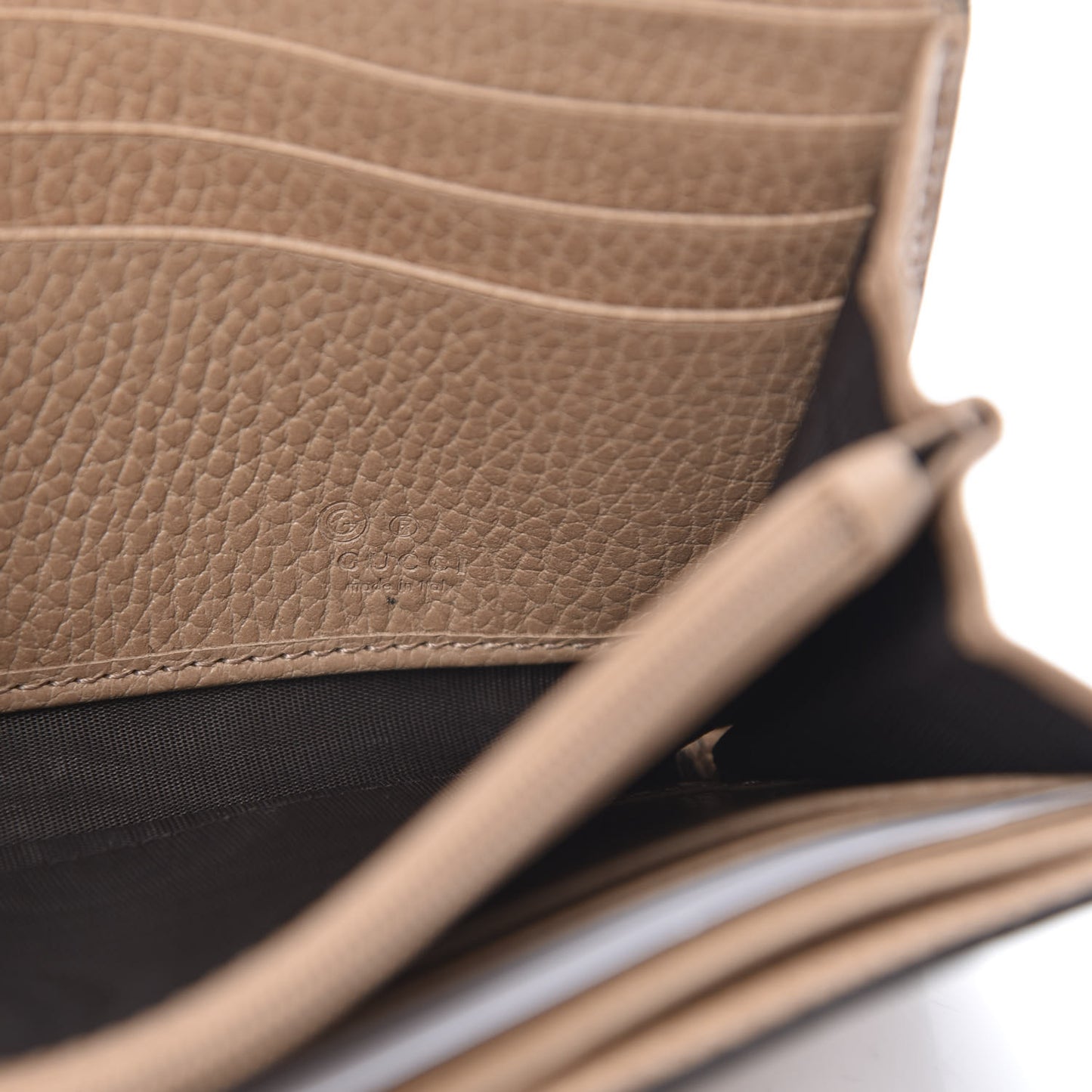 Dollar Calfskin Interlocking G Continental Wallet Camelia