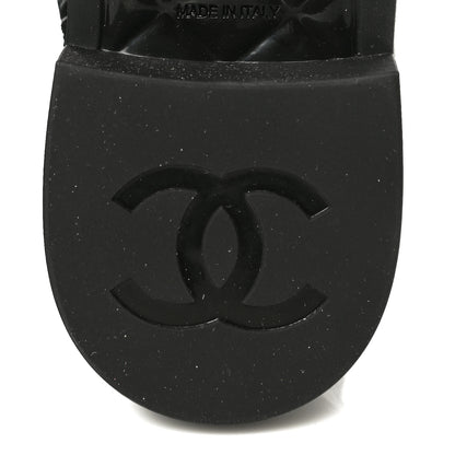 Chanel Nylon Suede Patent Calfskin CC Lace Up Boots 36.5 Black 7 of 13
