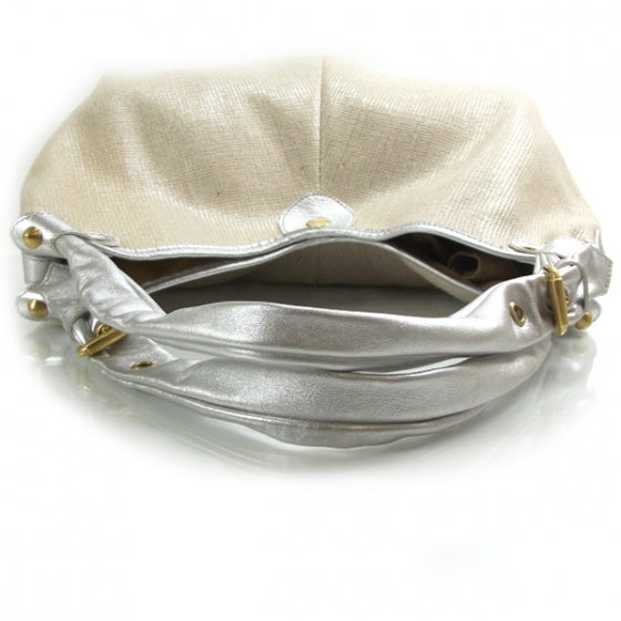 Jimmy Choo Canvas Oracle Hobo Metallic Silver 5 of 8