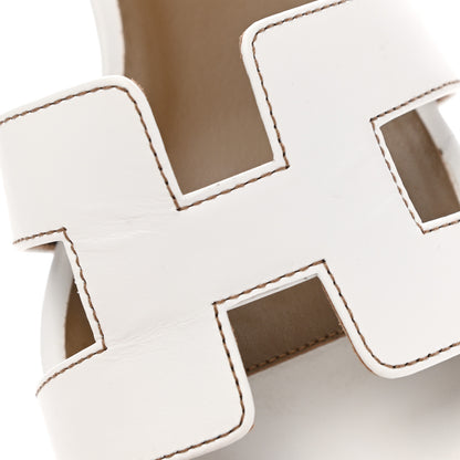 Hermes Calfskin Oasis Sandals 35.5 White 10 of 10