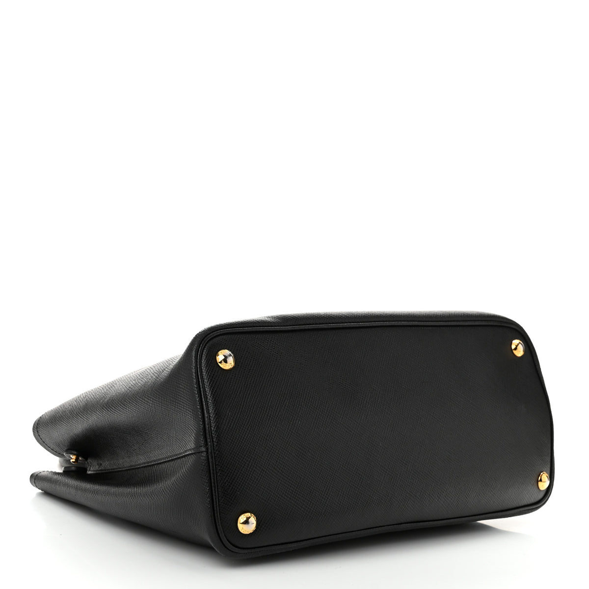 Saffiano Cuir Medium Double Bag Black Fuoco