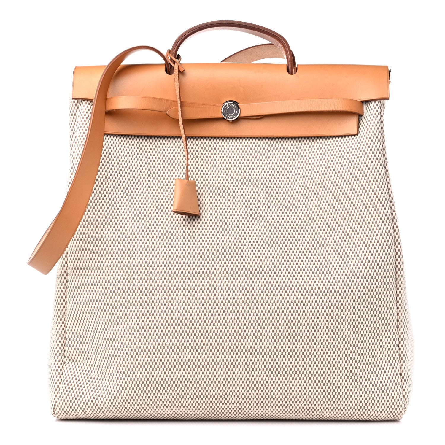 Hermes Toile Vache Calfskin Herbag 39 MM Natural 1 of 13
