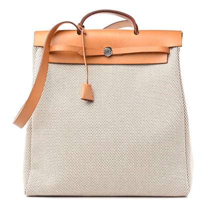 Hermes Toile Vache Calfskin Herbag 39 MM Natural 1 of 13