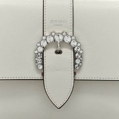 Jimmy Choo Calfskin Crystal Cheri Top Handle Bag Milk 7 of 12