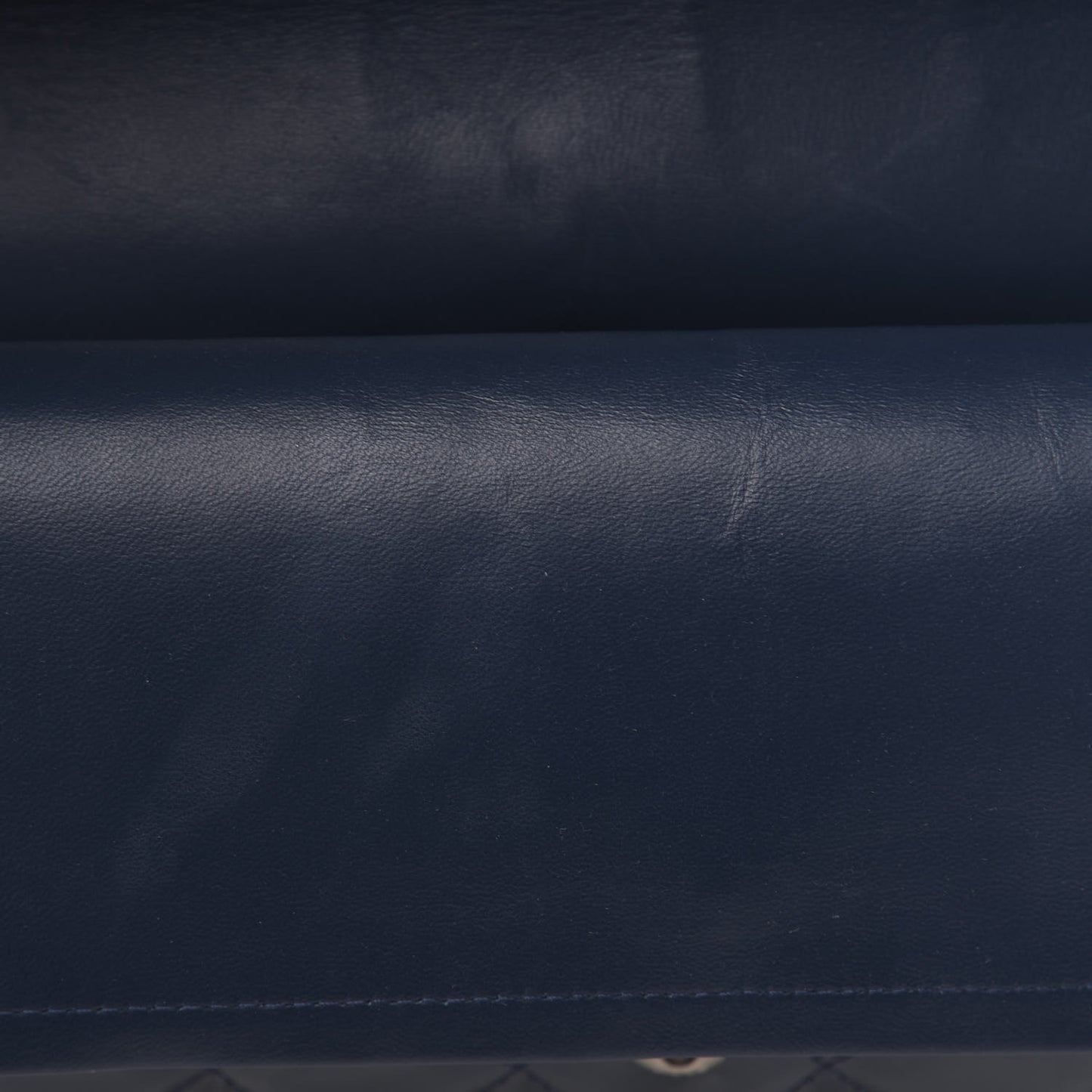 Patent Quilted Maxi Double Flap Navy Blue