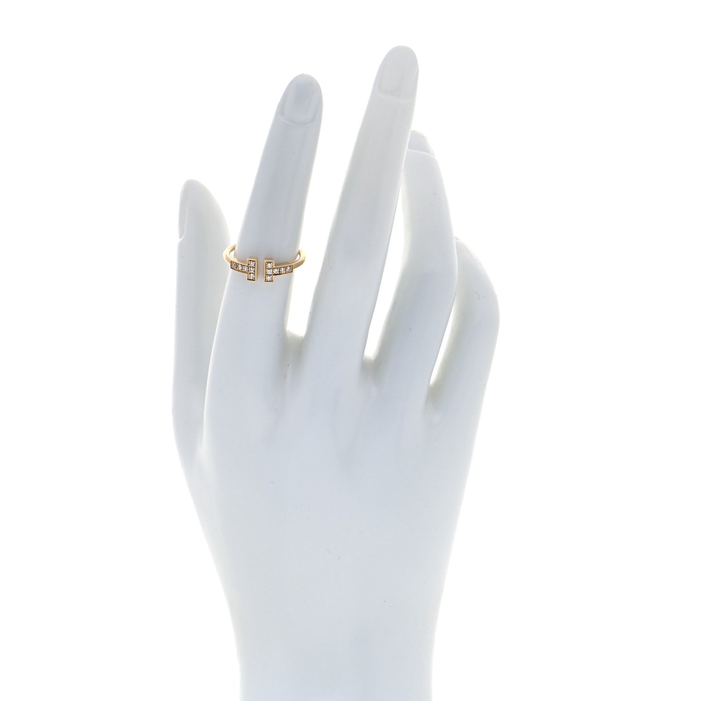 18K Yellow Gold Diamond T Wire Ring 53 6.5