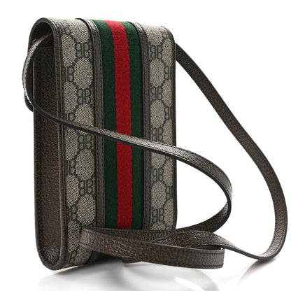 Gucci X BALENCIAGA BB Supreme Monogram Web Mini Ophidia Phone Bag Beige New Acero 3 of 8