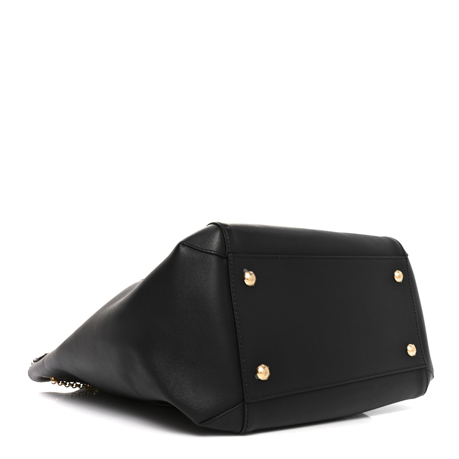 Fendi Vitello Grace King Karligraphy Chain Bucket Bag Black Bisquit 4 of 11