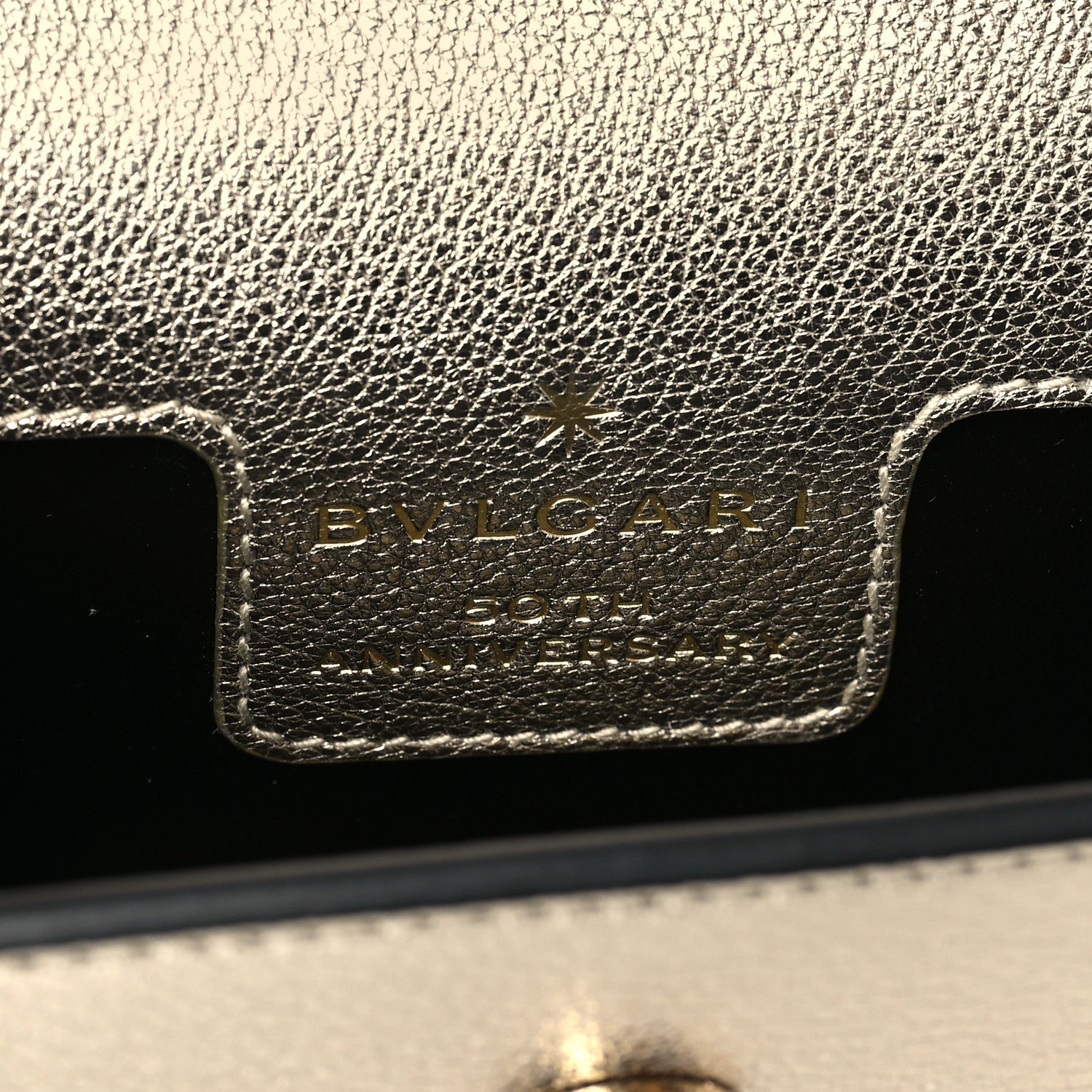 Bulgari Metallic Calfskin Snake Strap Crossbody Flap Clutch Gold 6 of 9