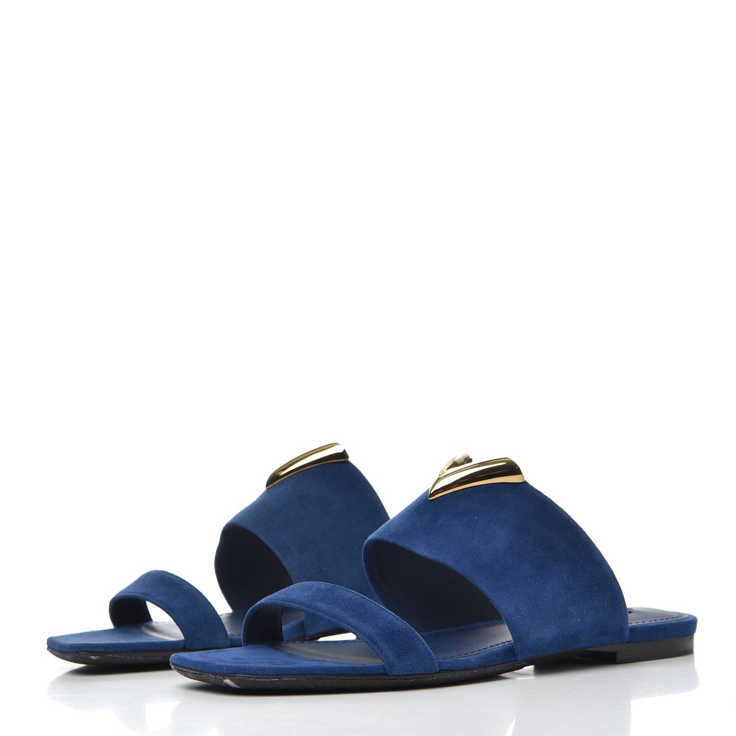 Louis Vuitton Suede Bayfront Mule 37.5 Blue 3 of 13
