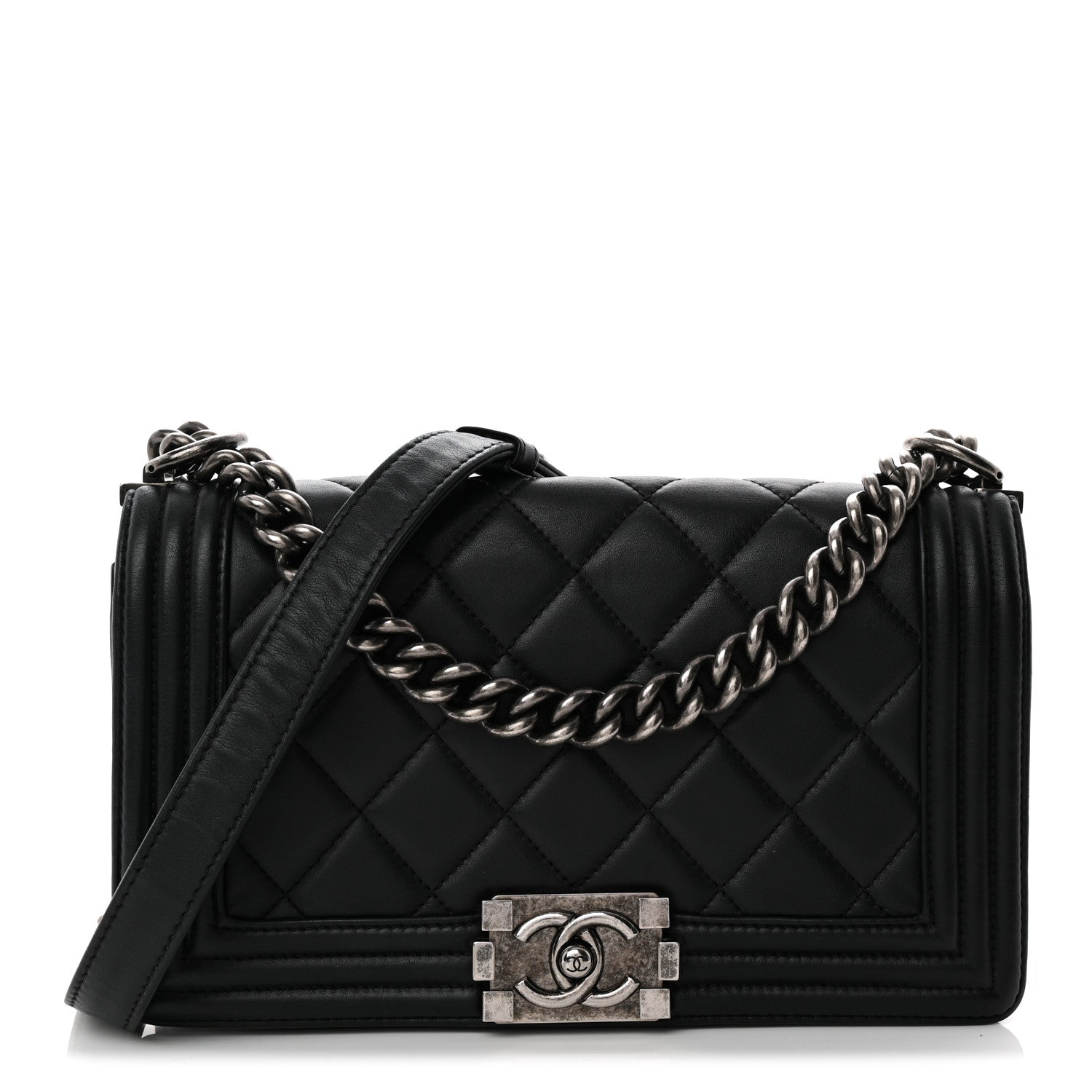 Chanel Calfskin Quilted Medium Boy Flap Black 1 of 12
