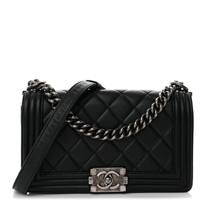 Chanel Calfskin Quilted Medium Boy Flap Black 1 of 12