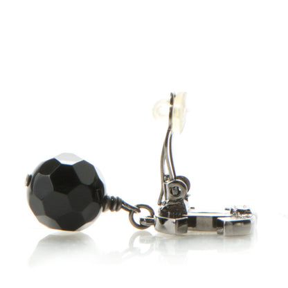 Chanel Ruthenium CC Bead Drop Clip On Earrings Black 3 of 6