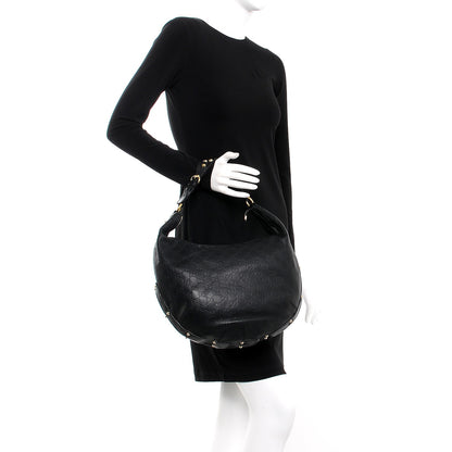 Gucci Guccissima Studded Large Biba Hobo Black 2 of 11