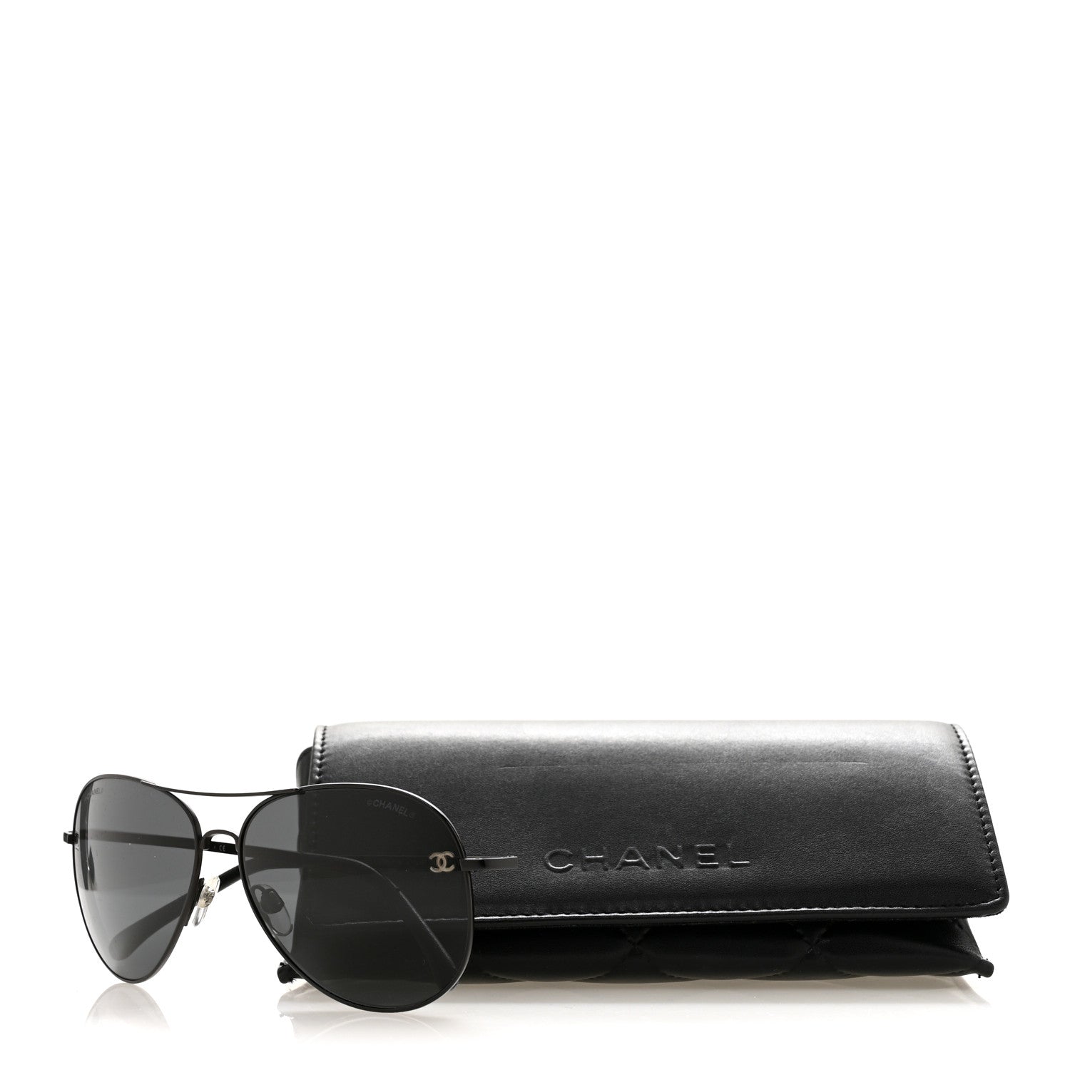 Chanel Aviator CC Sunglasses 4189-T-Q Black 8 of 8