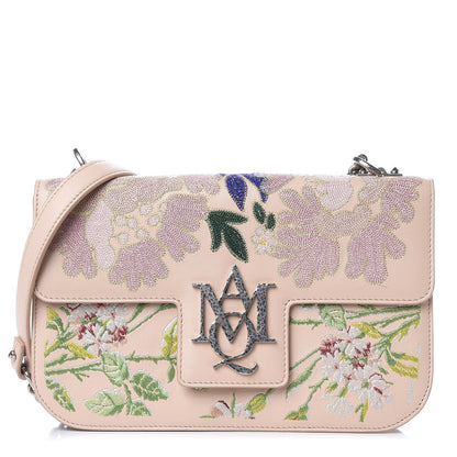 Alexander McQueen Nappa Floral Embroidered Medium Insignia Flap Multicolor 1 of 9