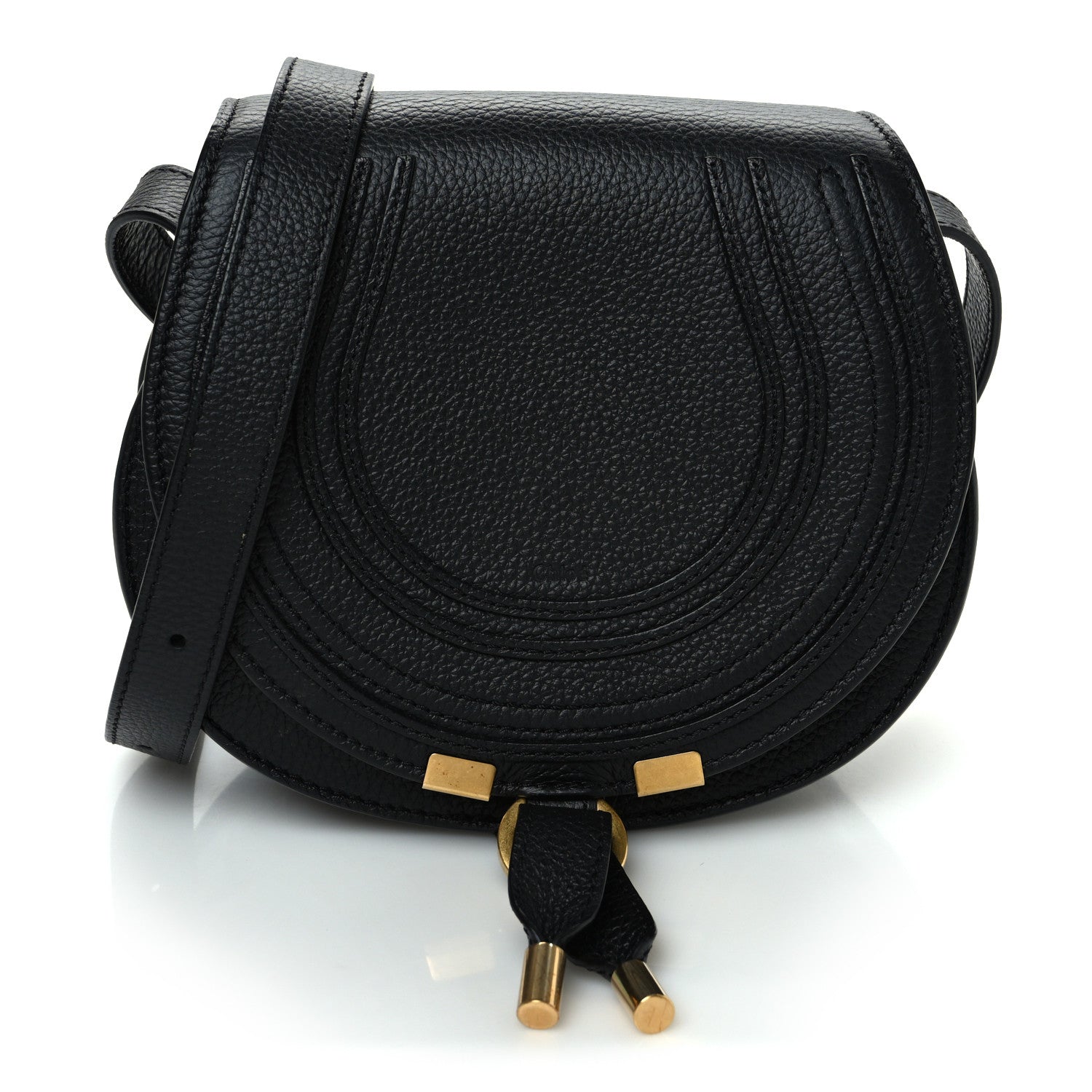 Chloe Grained Calfskin Small Marcie Saddle Bag Black 1 of 12