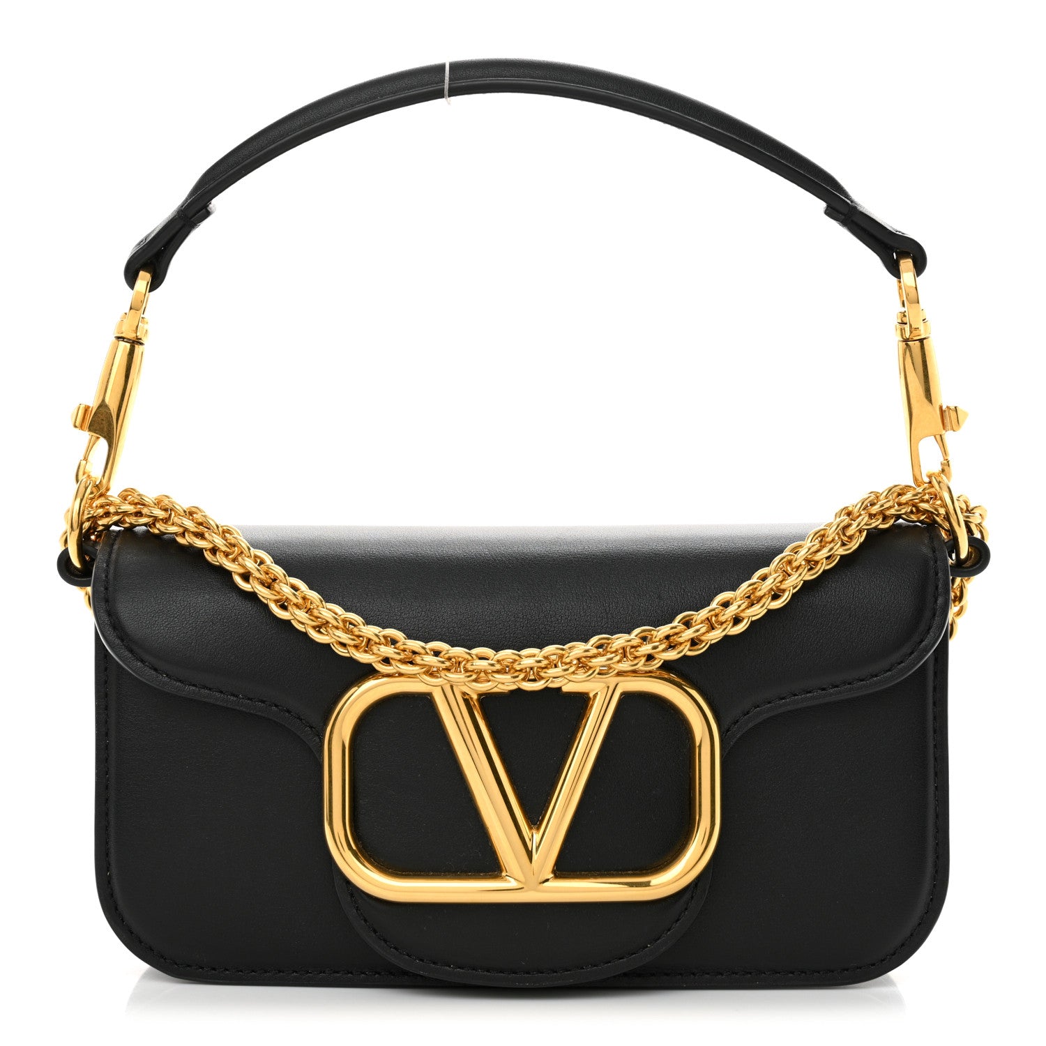 Valentino Garavani Calfskin Vlogo Small Loco Shoulder Bag Black 1 of 13