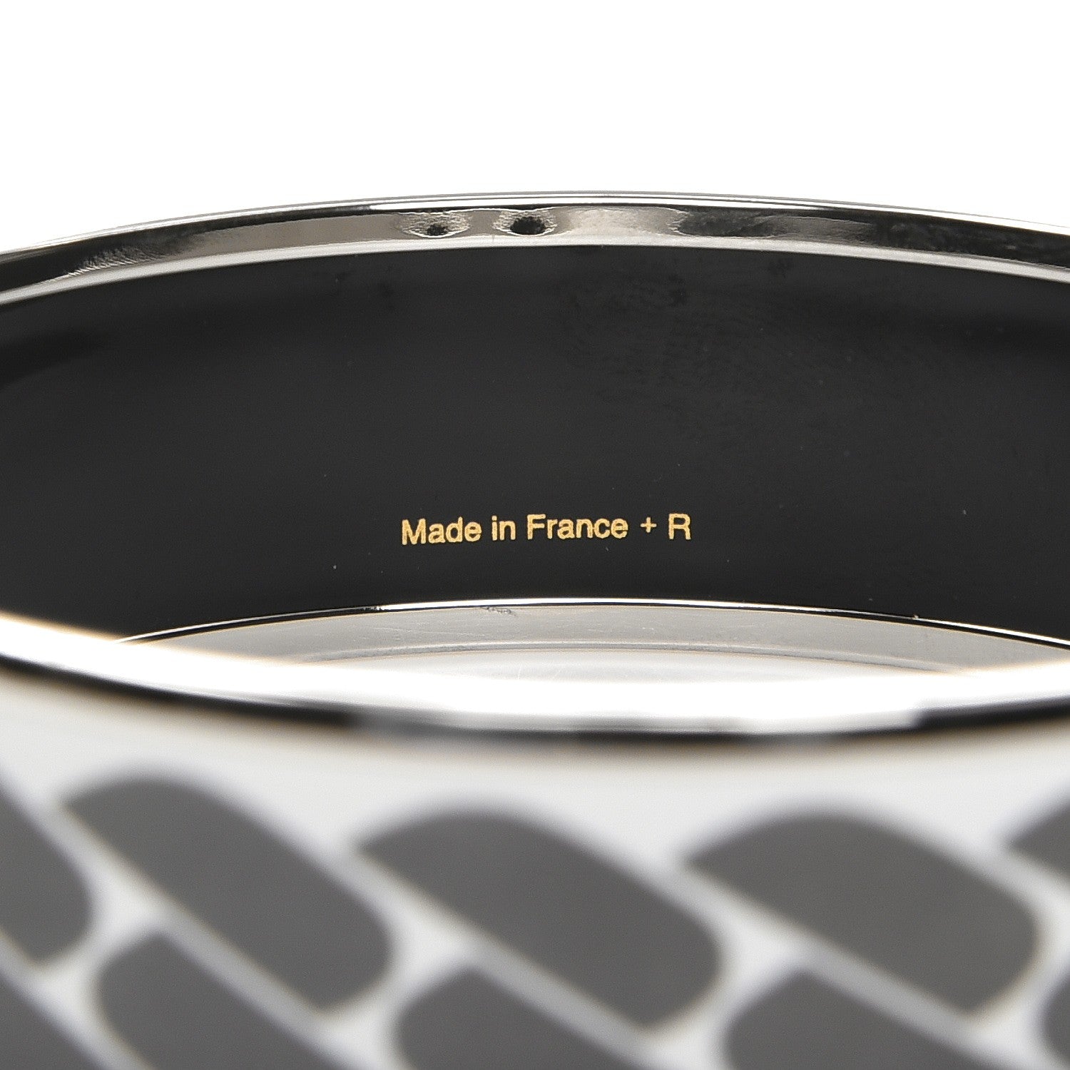 Hermes Enamel Printed Wide Clic C'est Noue Bracelet 70 Blanc Platine 5 of 5